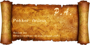 Pekker Anina névjegykártya